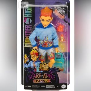 BNWOT Monster High Heath Burns Scare-Adise Island Boy Doll